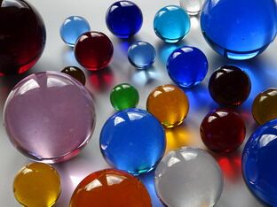 Crystal glass spheres different colors